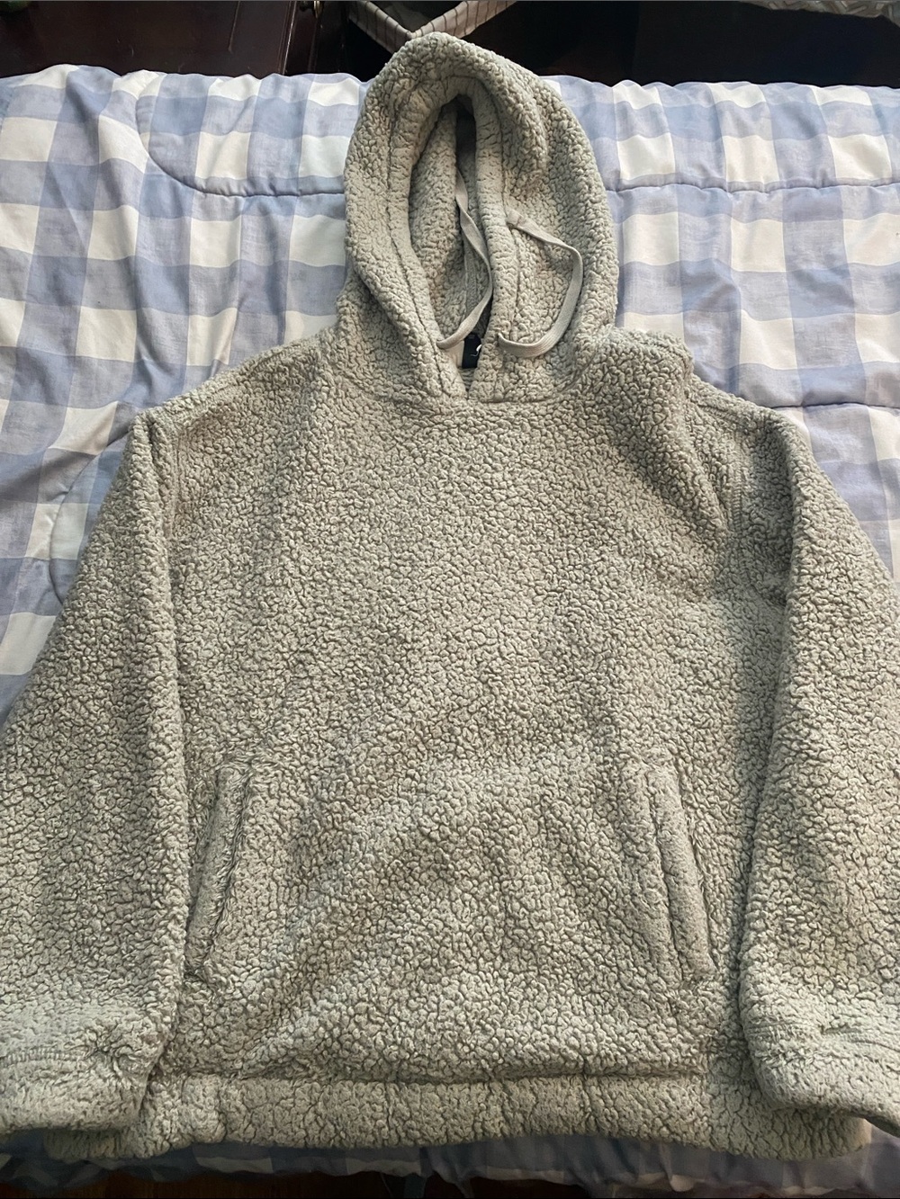 Universal Thread Kids Light Gray Sherpa Hooded Pullover